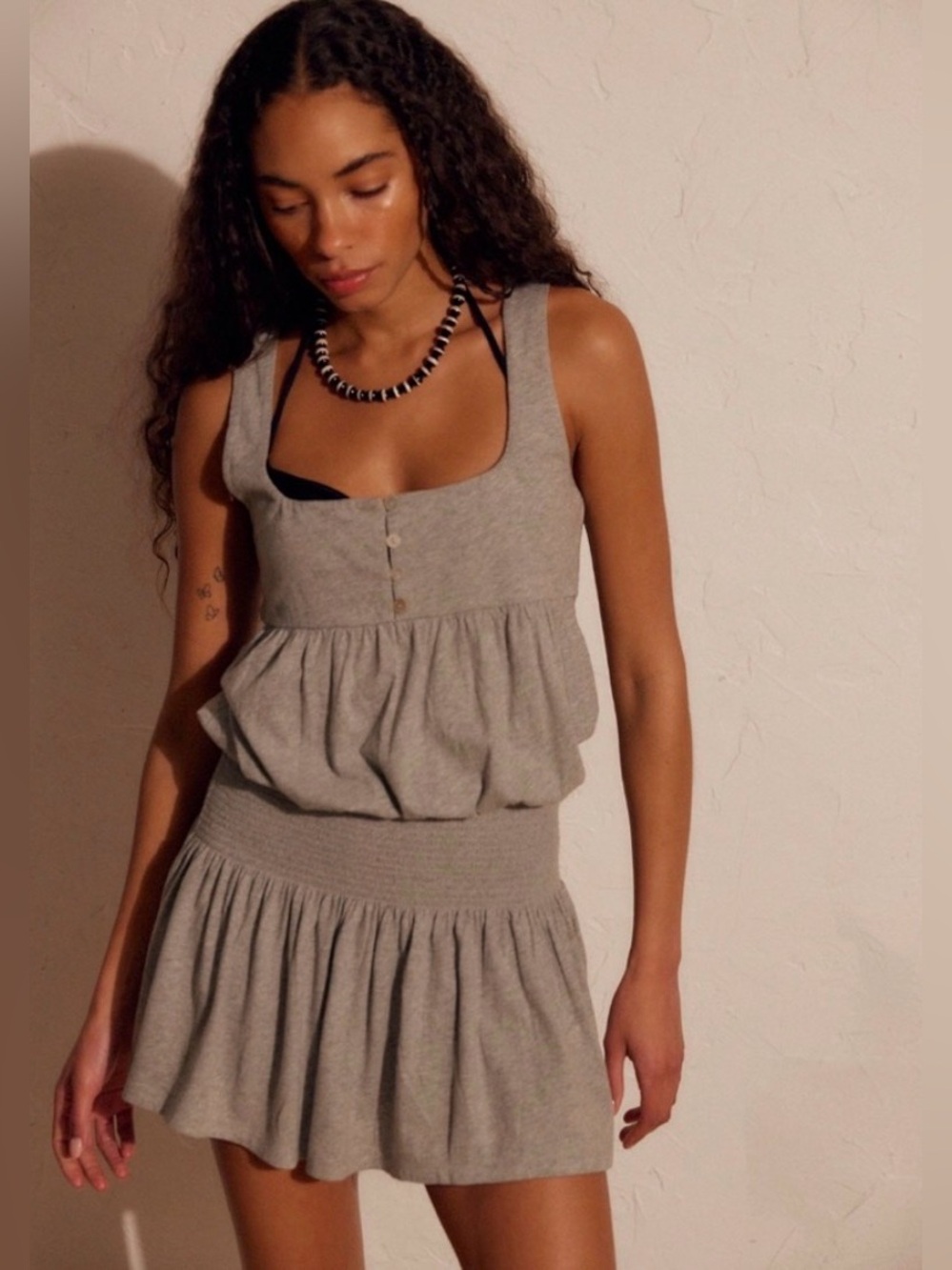 FREE PEOPLE Hally Cotton-Jersey Mini Dress - Picture 3 of 12